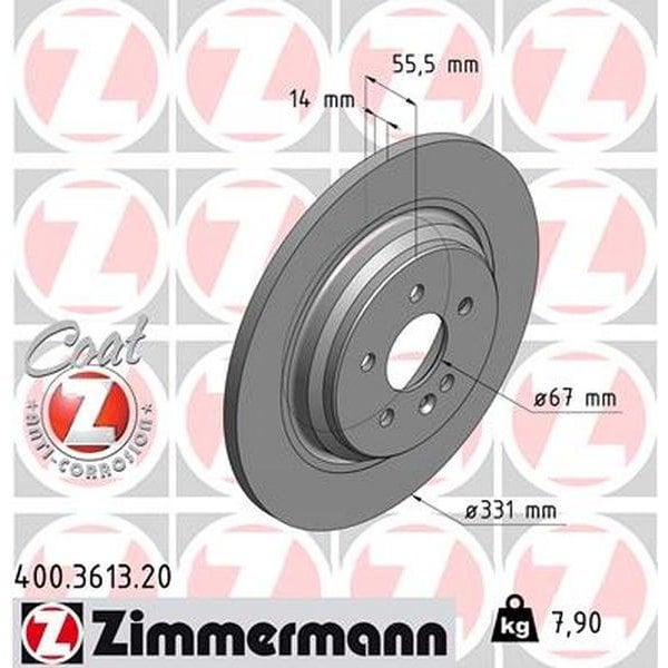Zimmermann Brake Disc - Standard/Coated, 400.3613.20 400.3613.20 - main